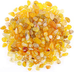 WAYBER Natural Yellow Agate Pebbles, 1 Lb/460g Decorative Rocks Non-Toxic Crystal Stone Irregular Quartz Gemstone Crushed Pieces Tumbled Stone Chips for Jewelry Making/Home Decoration
