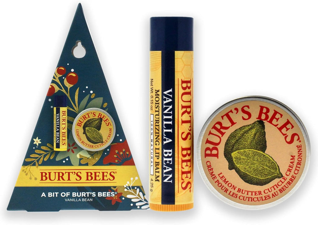 Burts Bees A Bit of Burts Bees Kit - Vanilla Bean Unisex 0.15 oz Vanilla Bean Moisturizing Lip Balm, 0.3oz Lemon Butter Cuticle Cream 2 Pc