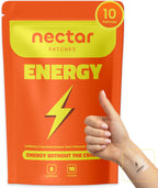 Nectar Energy Patches – Daily Wear Patch with Caffeine, Green Tea & Botanical Blend | 10-Pack Discreet Stick-On Patches for Routine Support