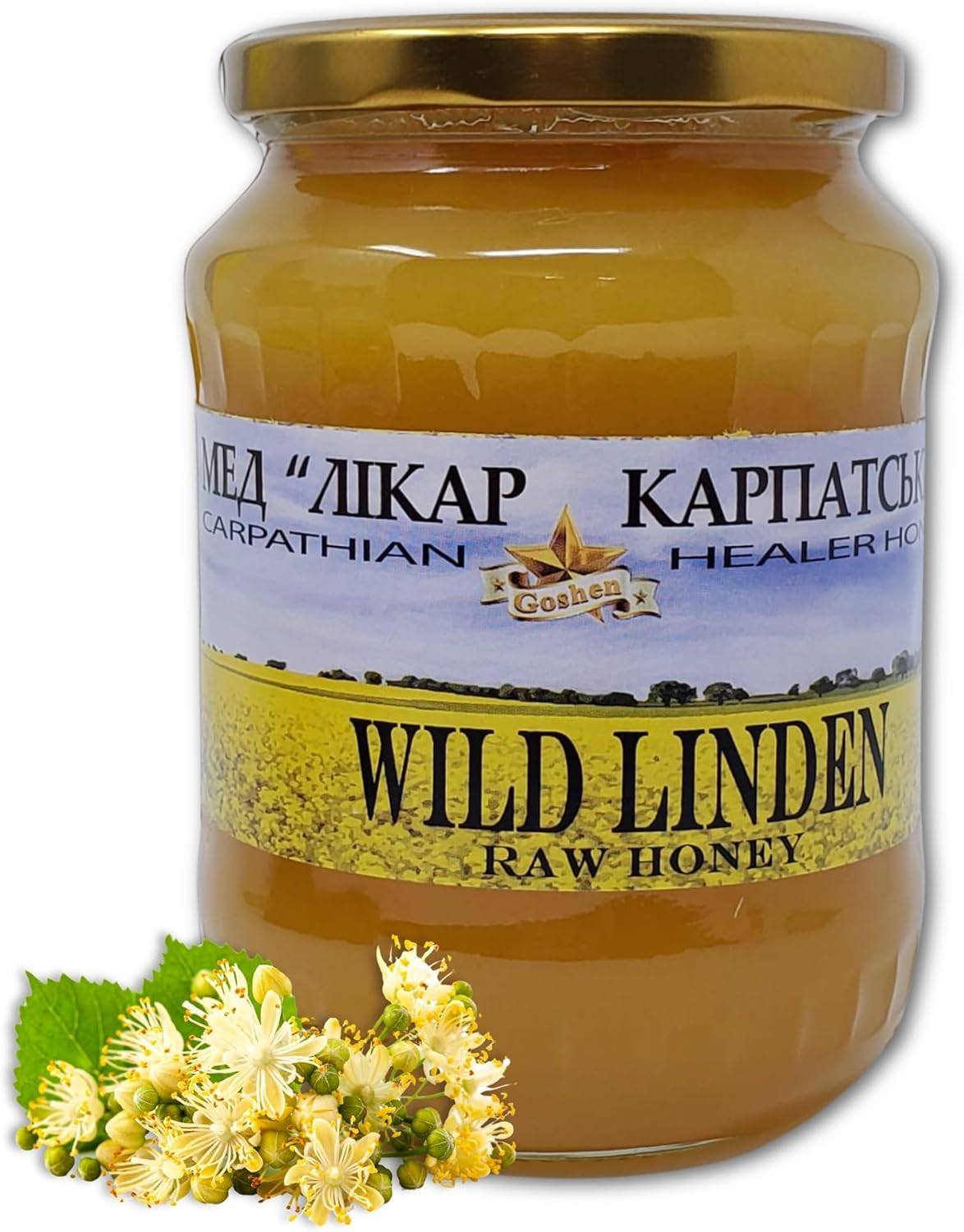 Carpathian Raw Honey Wild Linden | 100% Pure, Unfiltered, Unpasteurized, Ethically Sourced | Glass Jar, 908g