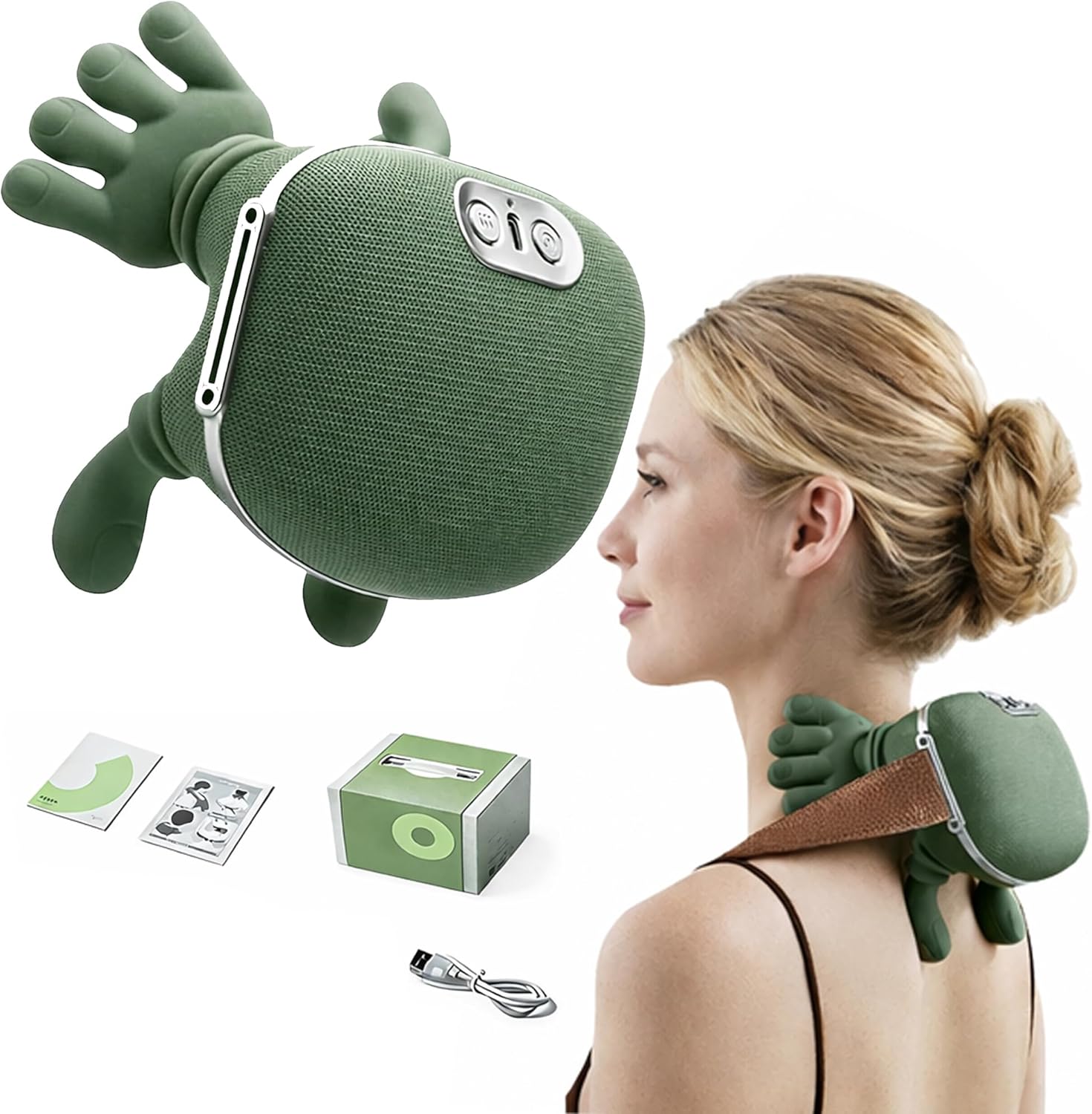 Neck Massager with Heat – Ultimate Neck and Shoulder Massager for Relaxation, Portable USB Charging, Realistic Massage Sensation, 4D Masajeador de Espalda y Cuello para Alivio de Tensión y Dolor