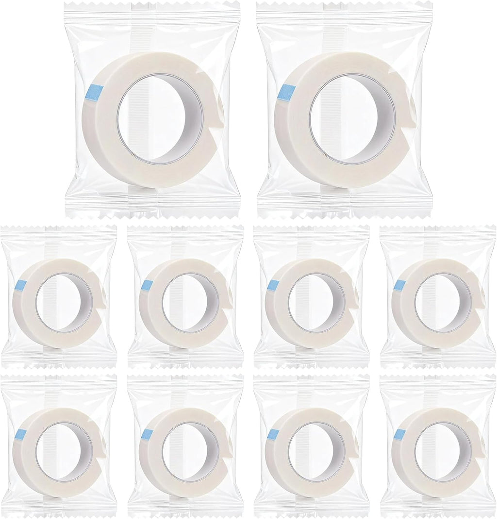 10 Rolls First Aid Tape, Non-Woven Surgical Tape for Wound Dressing, Hypoallergenic Breathable Medical Tape for Sensitive Skin, Easy Tear & Individually Wrapped Rolls for First Aid Kits