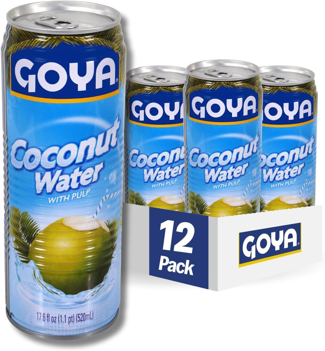 Goya Foods Coconut Water with Pulp, 17.6 Ounce (Pack of 12)