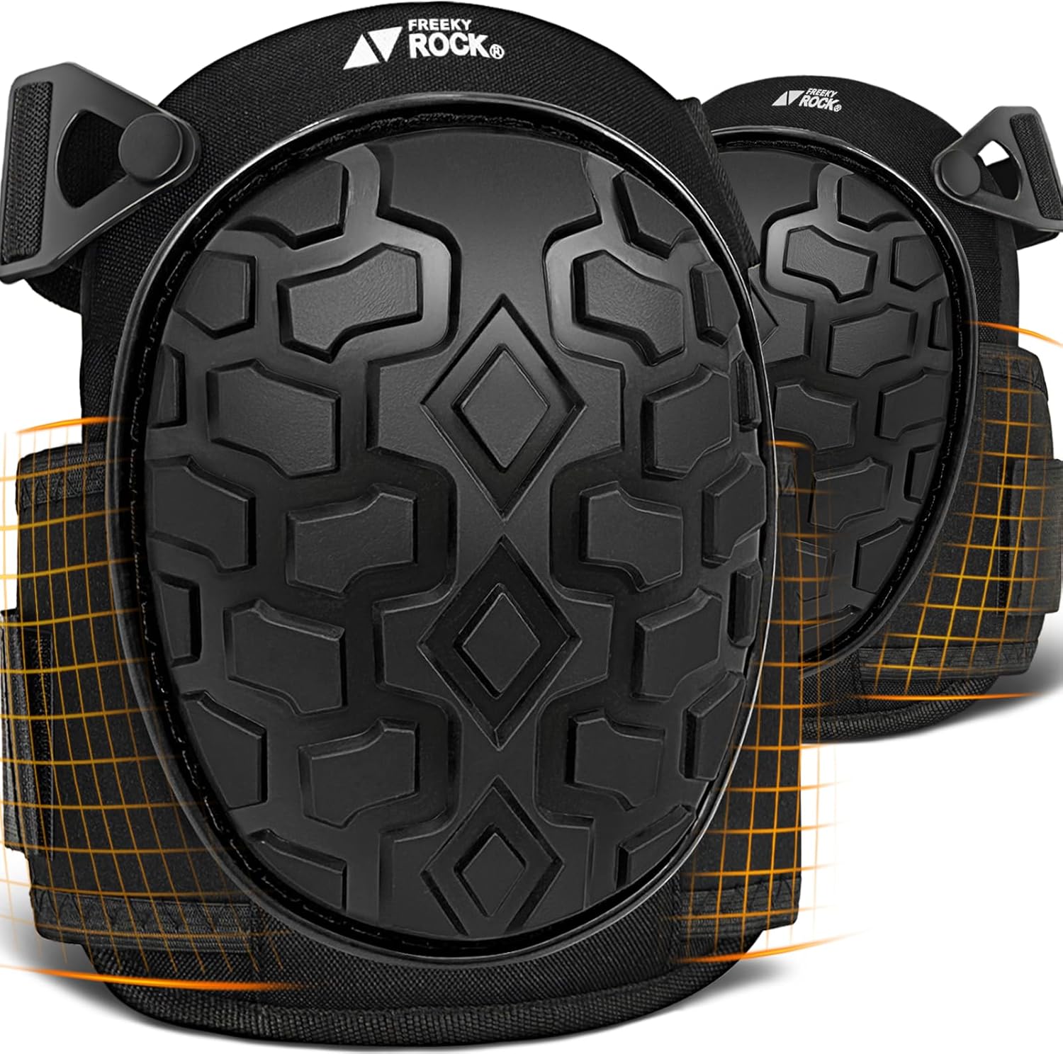 Gel Knee Pads for Work, Professional Knee Pads for Men Women with Soft Foam, Heavy Duty Cap, Adjustable Straps, Quick-Fasten Buckle for Construction, Gardening, Welding, Roofing, Cleaning