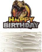 Dinosaur Happy Birthday Cake Topper Rex Cake Decoration Boys and Kids Dinosaur Head Theme Party Supplies