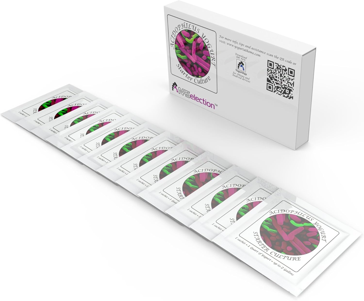 Yogurt Starter Cultures - Pack of 12 Freeze-dried Culture Sachets for Acidophilus Yogurt (12)