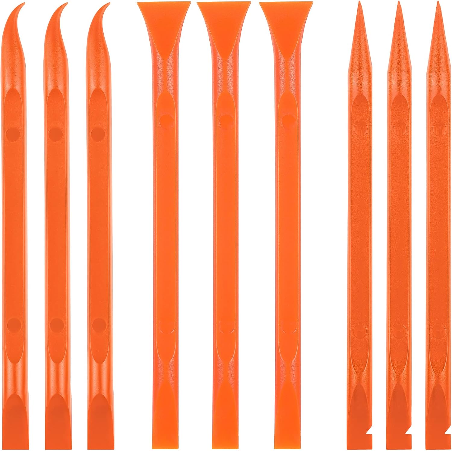 9 Pieces Plastic Scraper Tool Scratch Free Crevice Cleaning Sticker Remover Tool Multipurpose Non Scratch Scrapers for Tight Spaces, Kitchen, Crevices, Auto Detailing, Paint