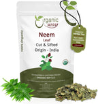 Organic Way Neem Leaf Cut and sifted | Herbal Tea | Premium Neem Leaf | USDA Certified | Non GMO & Gluten Free | Origin - India (4 oz - 1/4 lbs)