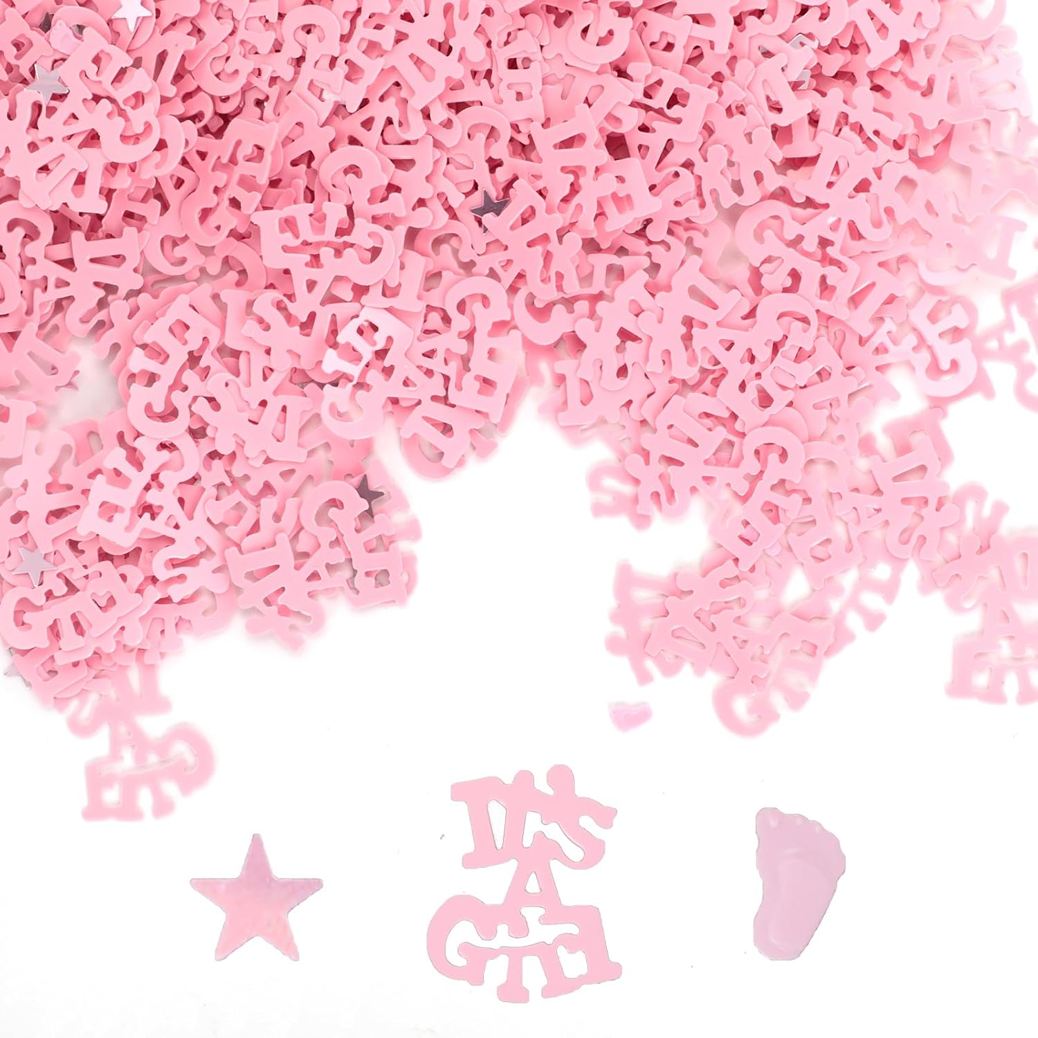 Pink Baby Shower Confetti - 1000PCS Glitter Table Decor for Girl Birthday, Gender Reveal, Baby Sprinkle & Party Decorations