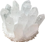 Crystal Cluster Electroplate Natural Quartz Mineral Specimen for Home Decor,Reiki Healing, February Birthstone Gift (White Crystal)