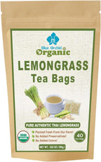 Organic Lemongrass Tea Bags - 40 Natural Corn Fiber Sachets - for Hot or Cold Drinks - Caffeine Free