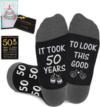 Juesly Birthday Gifts for Men with Mens Novelty Socks,Pop Up Birthday Card, Poster and Gift Box