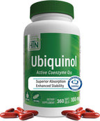 Health Thru Nutrition Ubiquinol 100mg 360 Softgels as Kaneka QH Reduced CoQ-10 | Stabilized - 3rd Party Tested | Enhanced Bioavailability | Cardiovascular & Mitochondria Function Support | Non-GMO