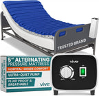 Vive 5" Alternating Pressure Mattress - Air Topper Pad for Bed Sore, Ulcer Prevention, Bedridden Treatment - Inflatable, Quiet Alternative Cover - Fits Hospital Bed - Includes Electric Pump System