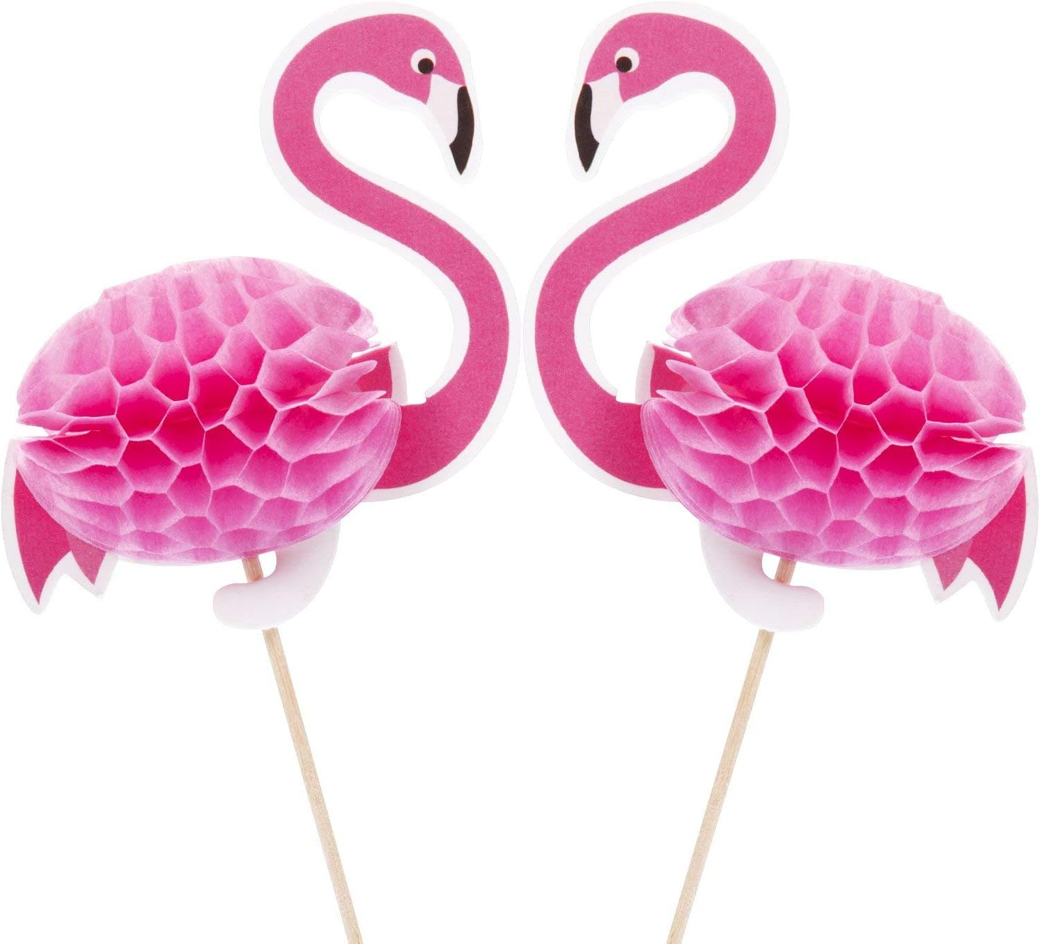 Flairs New York Happy Birthday Decorations Cup Cake Toppers Party Props (Pack of 2 Cup Cake Toppers, Flamingos)
