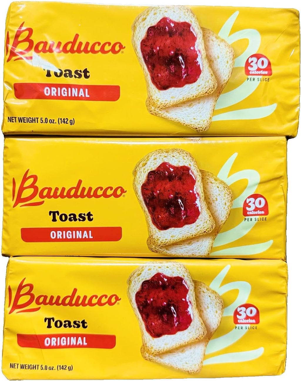 Bauducco Original Toast, Light Crispy Bread, 5 Oz Boxes, Breakfast Snack, 3 Pack