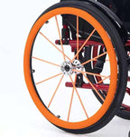 24-Inch,1Pair Wheelchair Push Rim Covers, Silicone Hand Push Cover, Rear Wheel Sports Wheelchair Cover, Non-Slip Wear-Resistant Hand Push Cover, Improve Grip and Traction, Orange