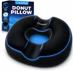 Sleepavo Butt Donut Pillow for Tailbone Pain Relief Cushion Medium - Hemorrhoid Pillows - Sitting Butt Pillow for Office Chair, Travel, Car, Coccyx, Sciatica, Postpartum Sitting Donut Seat Cushion