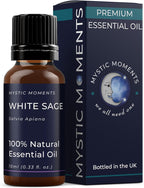Mystic Moments | White Sage Essential Oil 10ml - Pure & Natural Oil for Diffusers, Aromatherapy & Massage Blends Vegan GMO Free