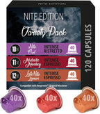 120 ct Espresso Intenso Variety Pack | Compatible with Nespresso Original Machines | Aluminum Coffee Pods | Intensity 10 11 12 | Like Dharkan, Kazaar, Palermo Italiano Capsules