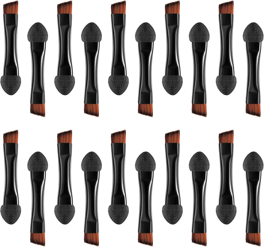 Lurrose Double Sided Eye Shadow Sponge Applicator Eye Brow Make Up Brush Portable Makeup Tool 20pcs (Black)