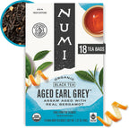 Numi Organic Aged Earl Grey Tea | 18 Black Tea Bags | Assam Black Tea with Real Bergamot | Caffeinated