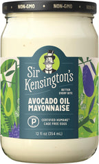 Sir Kensington's Mayonnaise Avocado Oil Mayo Keto Diet & Paleo Diet Certified Gluten Free & Non-GMO Project Verified Condiment 12 oz