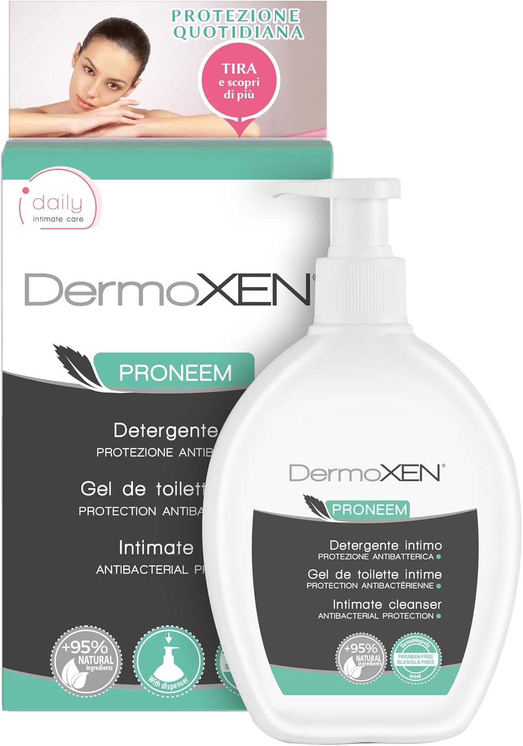 DERMOXEN PRONEEM Feminine Wash 6.76 fl oz| Antibacterial Intimate Wash for Women | Daily pH Balanced Hygiene | Supports Vaginal Care | Gentle for Pregnancy and Postpartum