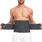 Abdominal Binder for Men and Women – Post Surgery & Postpartum Recovery Hernia Support Belt Waist Trainer for Men Adjustable Compression Wrap (Black,L)