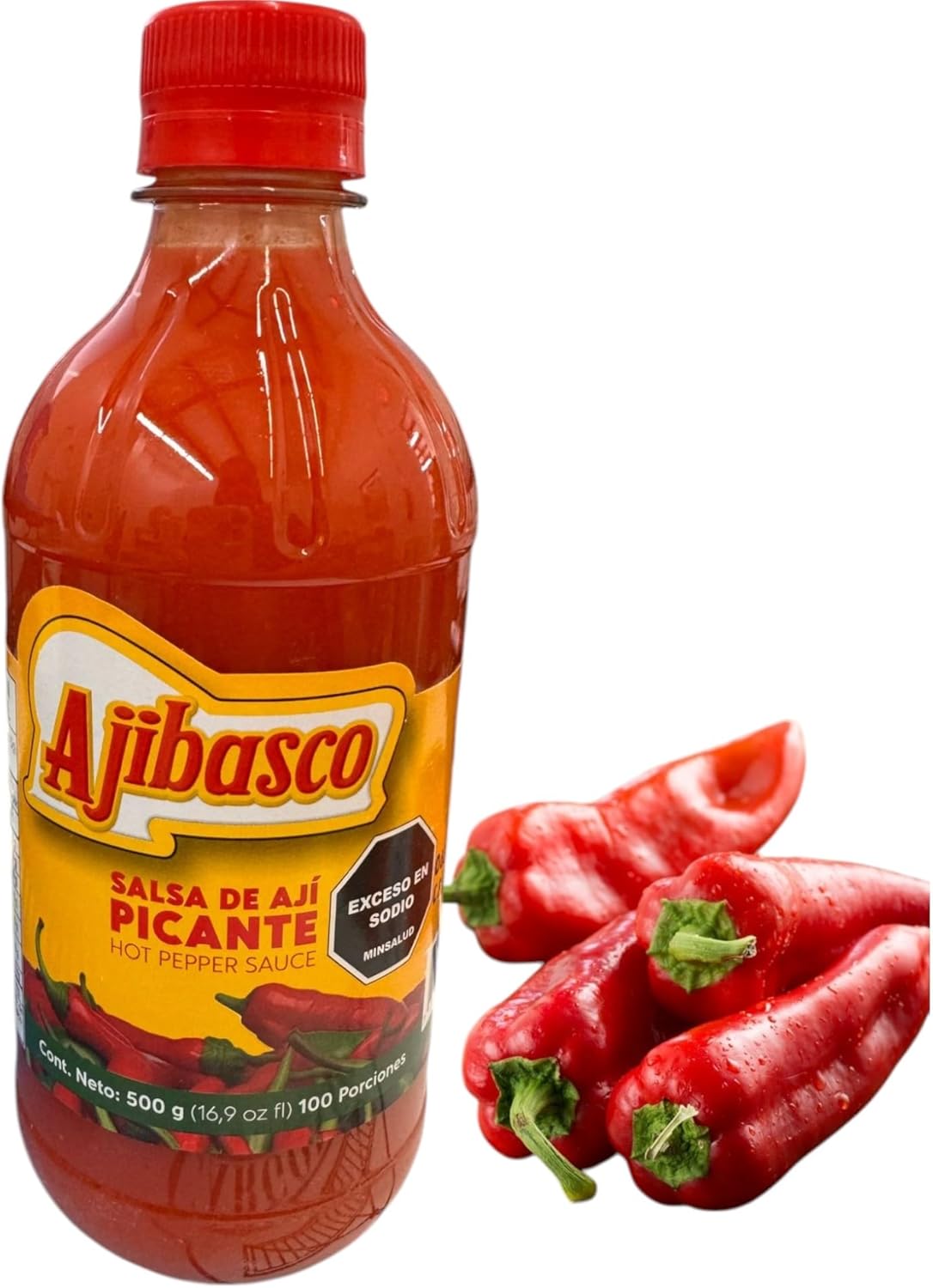 Ajibasco Salsa de Ají Picante – Hot Pepper Sauce – 500g (16.9 fl oz) – Spicy Chili Sauce for Cooking & Seasoning