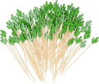Honbay 100PCS Tropical Cactus Bamboo Cocktail Picks Fruit Food Hamburger Toothpicks Cupcake Toppers Sandwich Appetizer Decorative Skewers Drink Garnish Hawaiian Luau Party Birthday Decoration Sticks