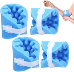 Threlaco 4 Pcs Elbow Protectors for Elderly Blue Elbow Pads Adjustable Decubitus Care for Women Men Relieve Pressure Sores, One Size Fits All