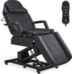 BarberPub Fully Electric Facial Bed with 3 Motor for Esthetician, Electric Tattoo Chair for Client, Facial Bed for Esthetician, Electric Adjustment 2751 (Black, Height (Flat): 25.2"–37")