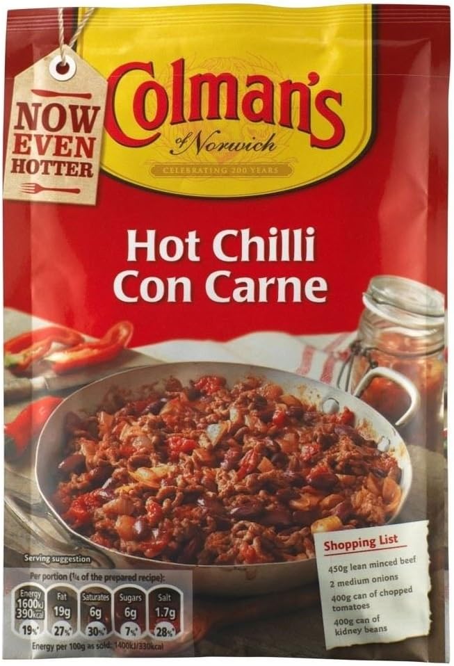 Colman's Hot Chilli Con Carne Sauce Mix (40g) - Pack of 2