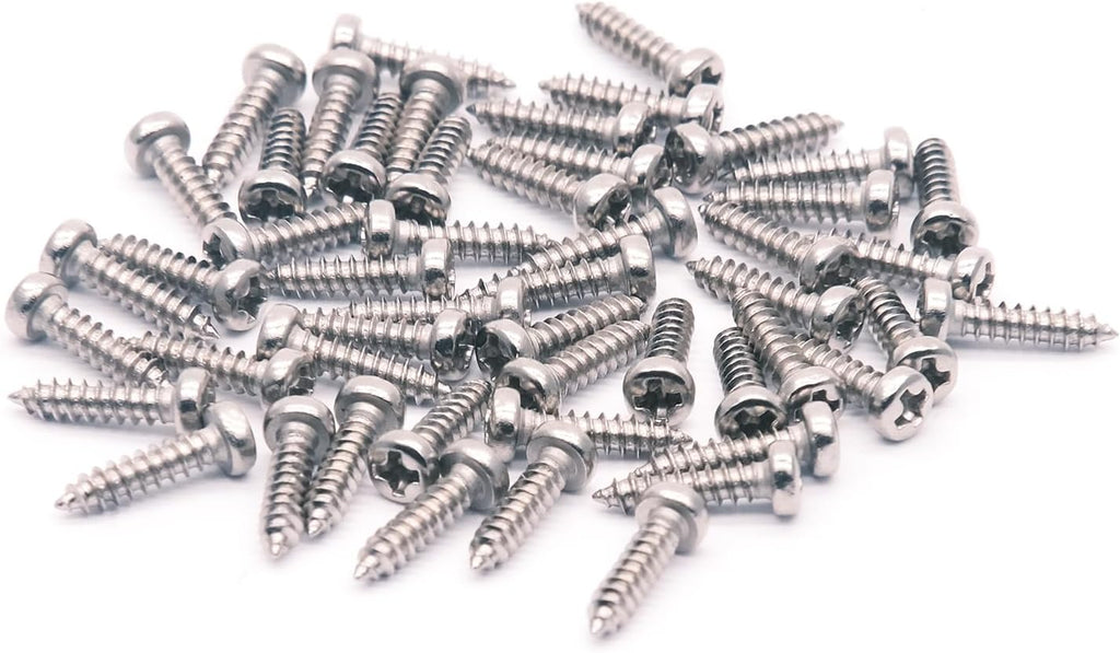 Tuning Peg Tuning Key Screws Machine Heads Guitar Tuner Mounting Screws for Electric/Acoustic Guitar Bass 11 x 2 mm (Chrome 50 Pack)