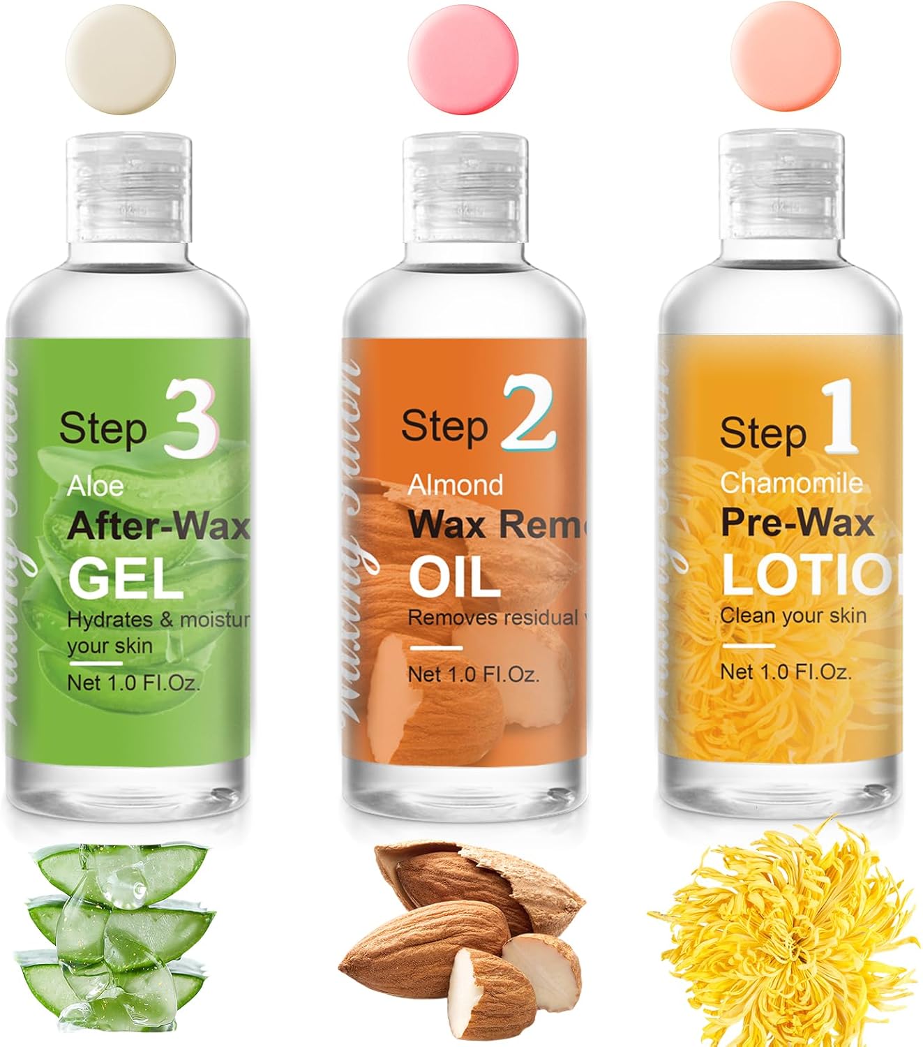 Before And After Waxing Skin Care Kit, Professional Waxing Kit for Women at Home, Pre-Wax Cleanser, Wax Remover Oil, After-Wax Cooling Aloe Vera Gel For Soothing Skin