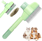XANGNIER Pet Hair Removal Comb One-Click Self-Cleaning Grooming Brush, De-Shedding Comb for Short & Long Hair, Pet Grooming Supplies for Cats & Dogs