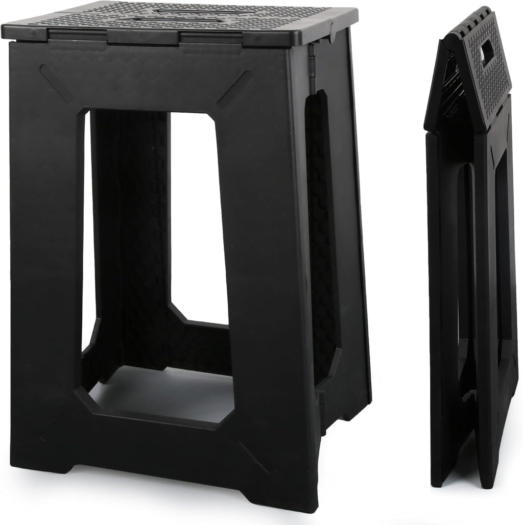 Foldable Small Waterproof Plastic Corner Stool for Bathroom - Foldable Non-Slip Shower Bench/Bathtub Stool for The Adults&Elderly,Holds Up to 330 lbs, 17.7 inches