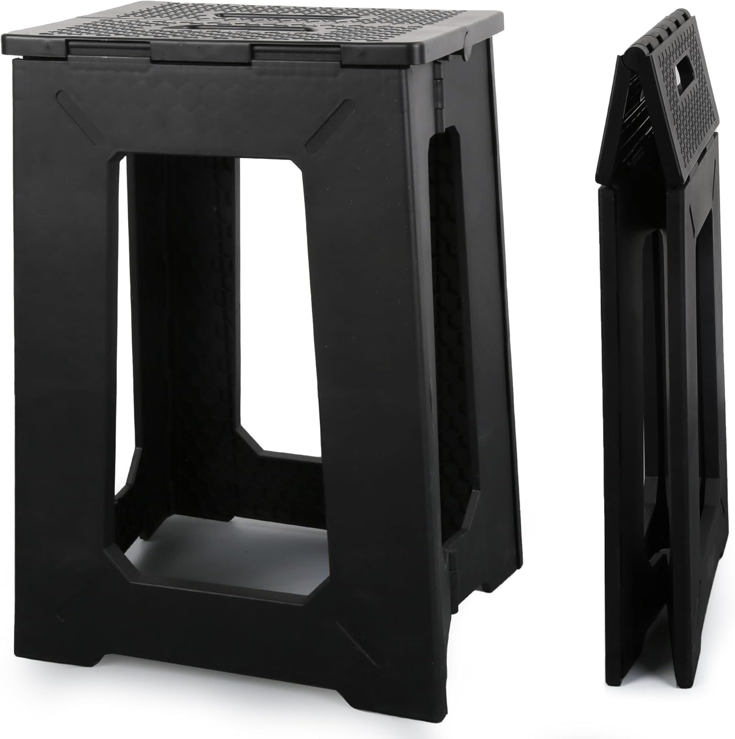 Foldable Small Waterproof Plastic Corner Stool for Bathroom - Foldable Non-Slip Shower Bench/Bathtub Stool for The Adults&Elderly,Holds Up to 330 lbs, 17.7 inches
