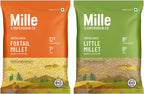 Mille Unpolished Foxtail & Little Millet Combo | Naturally Gluten-Free Ancient Grains | High Protein & Fiber | Rice Alternative for Healthy Meals | 15.87 Oz Each (Pack of 2)