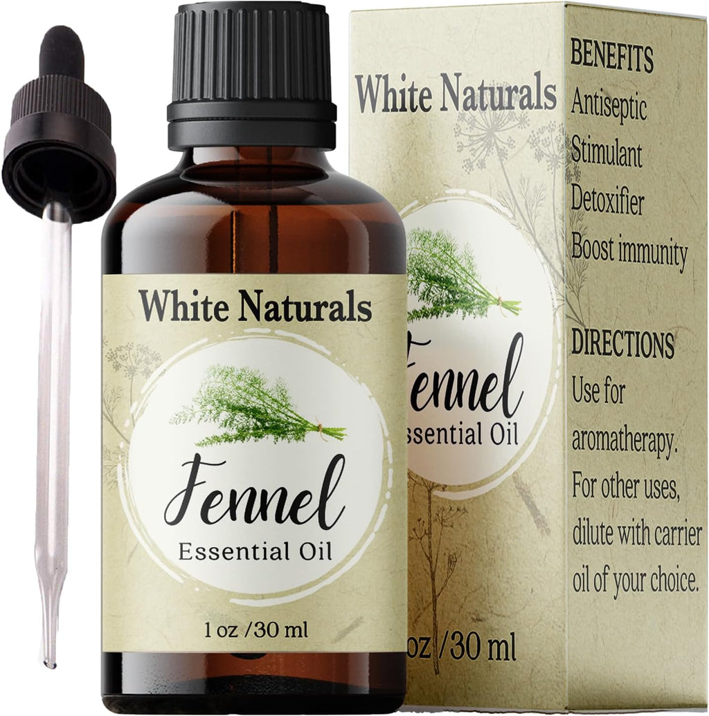 Organic Fennel Essential Oil for Digestion, Sweet Fennel Seed Oil for Congestion Relief & Uplift Mood, 100% Pure, Undiluted, Therapeutic Grade for Aromatherapy, Glowing Skin, Strengthened Hair 1oz