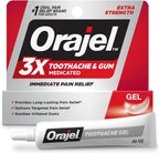 Orajel 3X Medicated Toothache & Gum Pain Gel, Immediate Pain Relief, Extra Strength, 0.42 oz