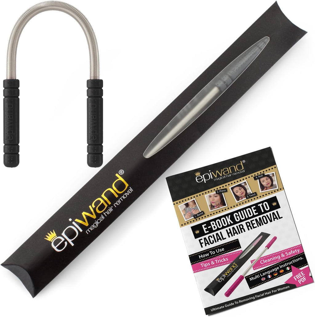 Epiwand Facial Hair Remover Spring Threading Tool - Our Women’s Facial Epilator Coil Removes Peach Fuzz, Chin, Cheek, Neck, Mustache and Upper Lip Hair Quickly - How to Use Instructions in Box.