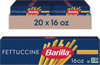 Barilla Fettuccine Pasta, 16 oz. Box (Pack of 20) - Non-GMO, Made with Durum Wheat Semolina - Kosher Certified