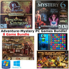 Mystery Masters 6 Pack and Adventure Chronicles 2 Pack PC Games Bundle: Amanda Rose: The Game of Time, Echoes of Sorrow Treasures of Montezuma 2, Mysteries of Horus, Book of Legends and More!