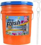 Ultra Fresh 5 Gallon Liquid Laundry Detergent Washing Soap with Spring Fresh Fabric Softener for All Machine Types, 6X Platinum, Up to 640 Loads