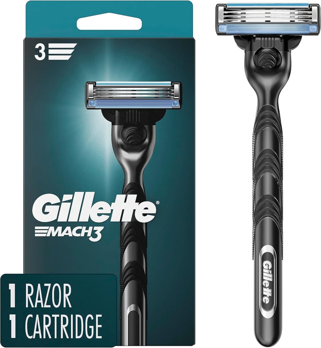 Gillette Mach3 Razor for Men, 1 Razor Handle + 1 Blade Refill