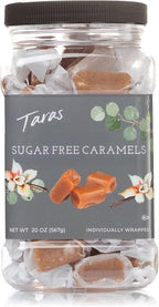 Taras Gourmet Sugar Free Caramels | All Natural Candy | Creamy & Individually Wrapped with Real Butter (20 oz)