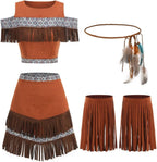 Adult Native American Costume Indian Tribal Clothing Women Halloween Cosplay