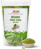 Jai Ho Certified Organic Moong 4 lb - Mung Beans Whole for Sprouting and Cooking - USDA Organic | Non-GMO | Chemical-Free | Premium Quality Kosher | (Whole Moong (Mung Bean))